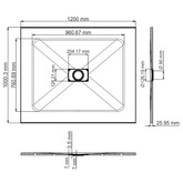 Душевой поддон Wasserkraft Elbe 74T10 1200x1000 SMC текстурный черный