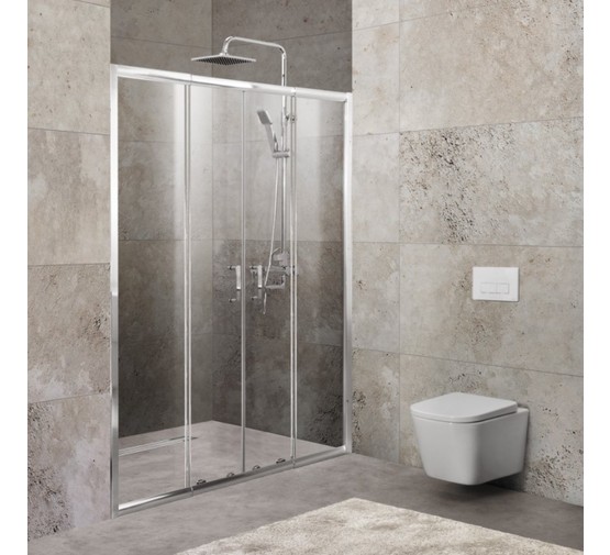 Душевая дверь BelBagno Unique BF-2-150/180-P-Cr текстур.стекло 