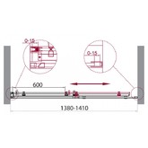 Душевая дверь BelBagno Acqua BF-1-140-C-Cr прозр.стекло 