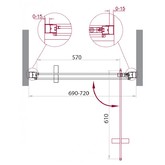 Душевая дверь BelBagno Marmi B-1-70-C-Cr прозр.стекло 