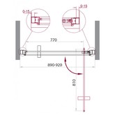 Душевая дверь BelBagno Marmi B-1-90-C-Cr прозр.стекло 