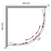 Душевой угол BelBagno Sela R-2-90-P 900x900 текстур.стекло 