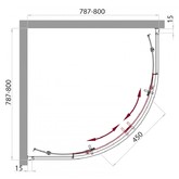 Душевой угол BelBagno Acqua-R-2-80-C 800x800 прозр.стекло 