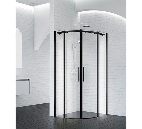 Душевой угол BelBagno Acqua-R-2-90-C-Nero 900x900 черный, прозр.стекло 