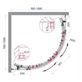 Душевой угол BelBagno Acqua-R-2-100-C 1000x1000 прозр.стекло 