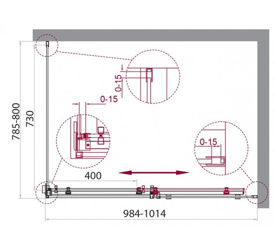 Душевой угол BelBagno Acqua-A-1-100/80-C 1000x800 прозр.стекло 