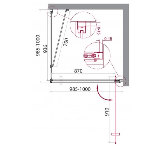 Душевой угол BelBagno Marmi-A-1-100-C 1000x1000 прозр.стекло 