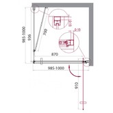 Душевой угол BelBagno Marmi-A-1-100-C 1000x1000 прозр.стекло 