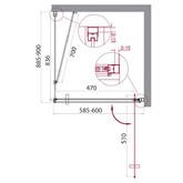 Душевой угол BelBagno Marmi-AH-1-60/90-C 600x900 прозр.стекло 