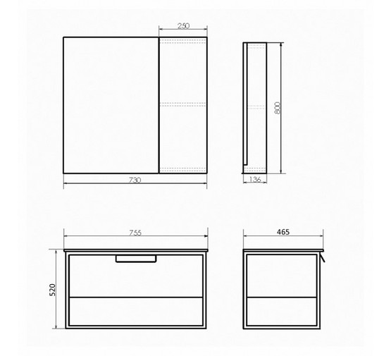 Комплект мебели Comforty Бонн 75 дуб темный