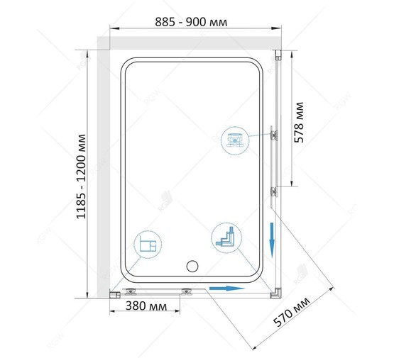 Душевой угол RGW Classic CL-44B 1200x900 черный,прозр.стекло 