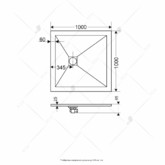 Душевой поддон RGW ST-G 1000x1000 литьевой мрамор графит