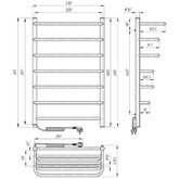 Полотенцесушитель электрический Laris Стандарт с полкой 500х800 П7 L черный матовый