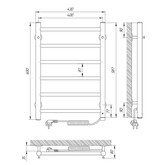 Полотенцесушитель электрический напольный Laris Джаз 400х600 R П6 хром