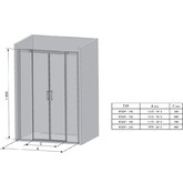 Душевая дверь Ravak Matrix MSD4-160 белый + стекло Транспарент