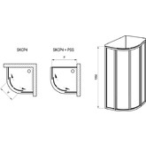 Душевой угол Ravak Supernova SKCP4 - 80 черный + пластик Перл