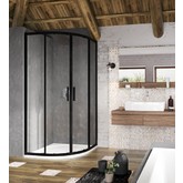 Душевой угол Ravak Blix Slim BLSP4 - 80 черный + стекло Транспарент 