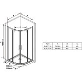 Душевой угол Ravak Blix Slim BLSP4 - 80 черный + стекло Транспарент 