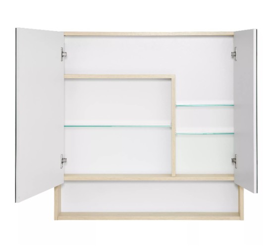 Зеркало шкаф Aquaton Сканди 90 см Белый/Дуб Верона