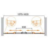 Душевая дверь Cezares MOLVENO-BF-2-160-C-Cr-IV хром прозрачное стекло 