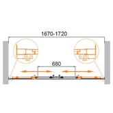 Душевая дверь Cezares MOLVENO-BF-2-170-C-Cr-IV хром прозрачное стекло 