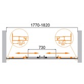 Душевая дверь Cezares MOLVENO-BF-2-180-C-Cr-IV хром прозрачное стекло 