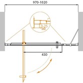 Душевая дверь Cezares MOLVENO-BA-11-70+30-C-Cr-IV 100 см хром прозрачное стекло 