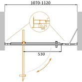 Душевая дверь Cezares MOLVENO-BA-11-80+30-C-Cr-IV 110 см хром прозрачное стекло 