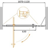 Душевая дверь Cezares MOLVENO-BA-11-90+20-C-Cr-IV 110 см хром прозрачное стекло 