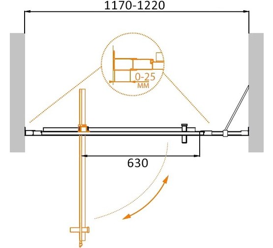 Душевая дверь Cezares MOLVENO-BA-11-90+30-C-Cr-IV 120 см хром прозрачное стекло 