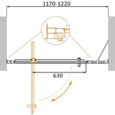 Душевая дверь Cezares MOLVENO-BA-11-90+30-C-Cr-IV 120 см хром прозрачное стекло 