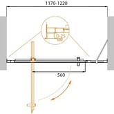 Душевая дверь Cezares MOLVENO-BA-11-100+20-C-Cr-IV 120 см хром прозрачное стекло 