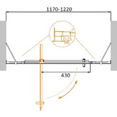 Душевая дверь Cezares MOLVENO-BA-12-70+50-C-Cr-IV 120 см хром прозрачное стекло 