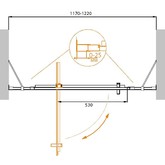 Душевая дверь Cezares MOLVENO-BA-12-80+40-C-Cr-IV 120 см хром прозрачное стекло 