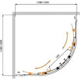 Душевой угол Cezares Molveno-R-22-90+30-C-Cr-IV 1200x1200 хром прозрачное стекло