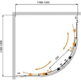 Душевой угол Cezares Molveno-R-22-100+20-C-Cr-IV 1200x1200 хром прозрачное стекло