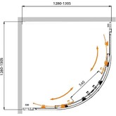 Душевой угол Cezares Molveno-R-22-100+30-C-Cr-IV 1300x1300 хром прозрачное стекло