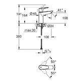 Смеситель для раковины Grohe BauEdge New 23904001 хром