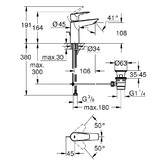 Смеситель для раковины Grohe BauEdge New 23758001 с д/к хром