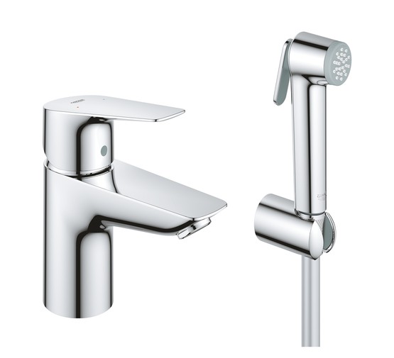 Смеситель для раковины Grohe BauEdge New 23757001 с гигиеническим душем хром