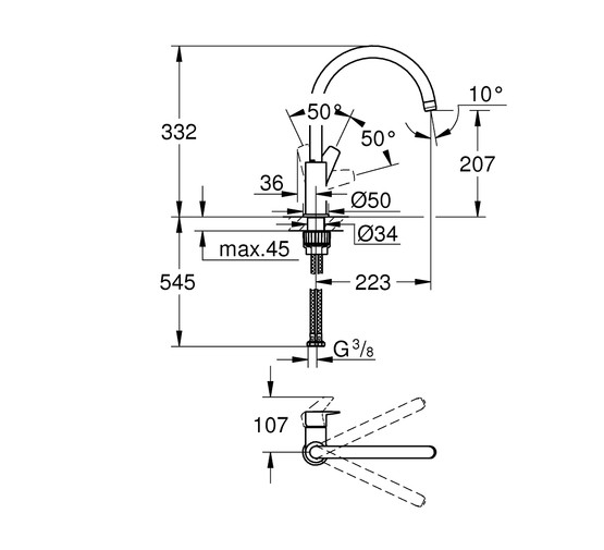 Смеситель для кухни Grohe BauEdge New 31367001 хром