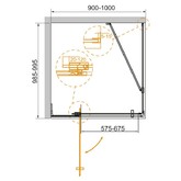 Душевой угол Cezares SLIDER AH-1 1000x900 хром, серое стекло