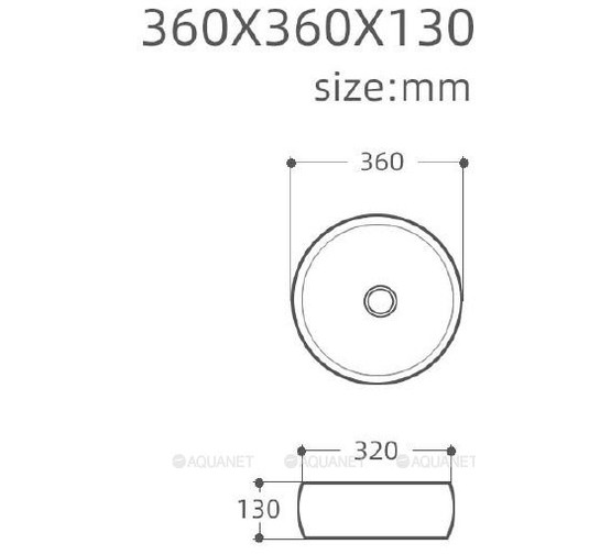 Раковина чаша Aquanet Round-1 36 см