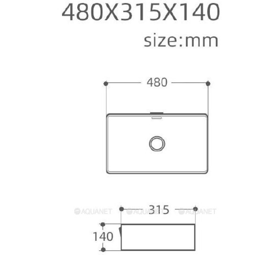 Раковина чаша Aquanet Perfect-2-MB 48 см черный матовый