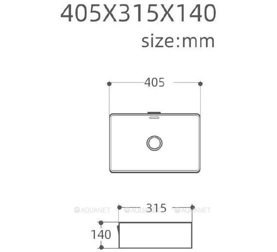 Раковина чаша Aquanet Perfect-1-MB 41 см черный матовый