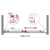 Душевая дверь BelBagno Acqua BF-1-110-C-Cr прозр.стекло 