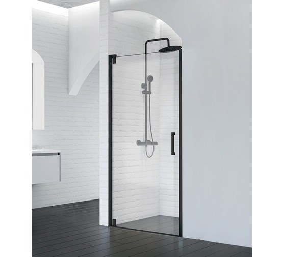 Душевая дверь BelBagno MARMI-B-1-90-C-NERO черный, прозр.стекло 