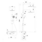 Душевая система Lemark Tropic LM7012BL со смесителем черный