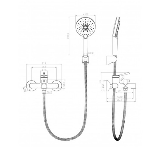 Смеситель для ванны Lemark Minima LM3814C хром