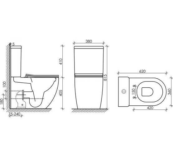 Унитаз-компакт Ceramica Nova Mia CN1801 безободковый микролифт